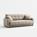 Canapé 3 places beige 210 x 90 x 88 cm revêtement en polyester forme droite