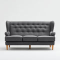 Canapé 3 places gris anthracite 210 x 90 x 100 cm polyester forme droite